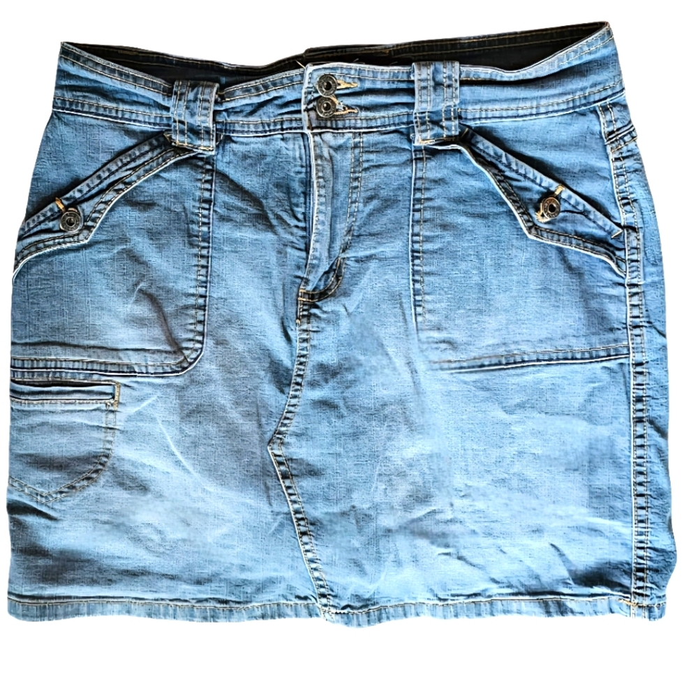 Light Blue Denim Mini Skirt - Casual Women's Skirt